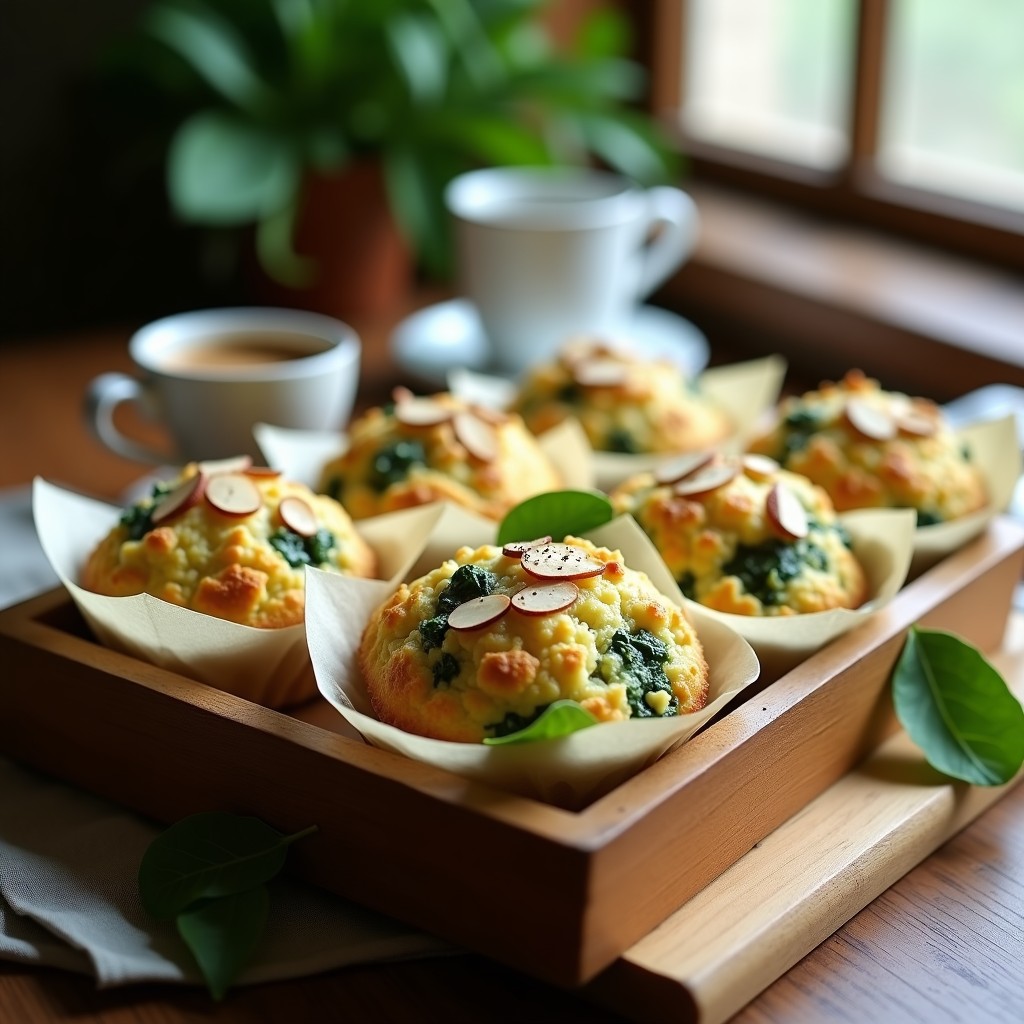 Muffins de Espinaca y Feta: Desayuno Salado Sin Harina y Alto en Proteína