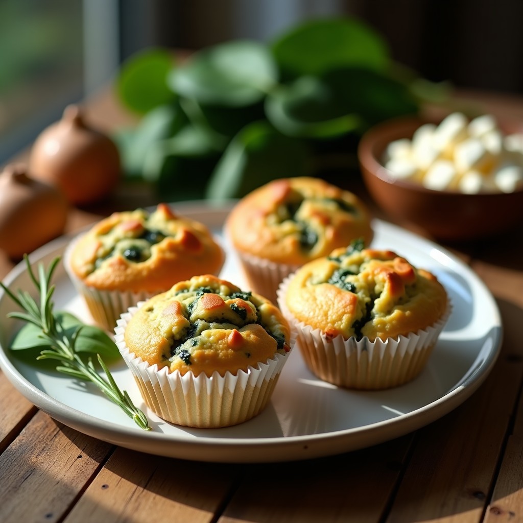 Muffins Salados de Espinacas y Queso de Castañas: Receta Sin Lactosa y Alta en Hierro