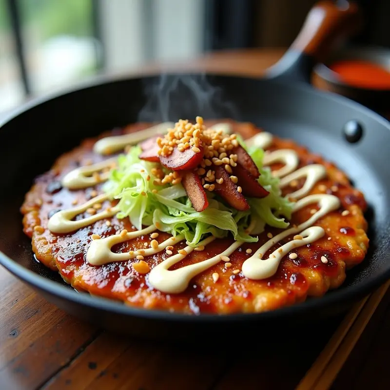 Okonomiyaki con Repollo y Cerdo: Receta Japonesa en Sartén o Airfryer y Alta en Fibra