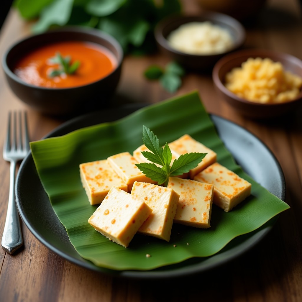 Otak-Otak Vegano de Tofu y Leche de Coco: Receta Malasia en Hoja de Plátano