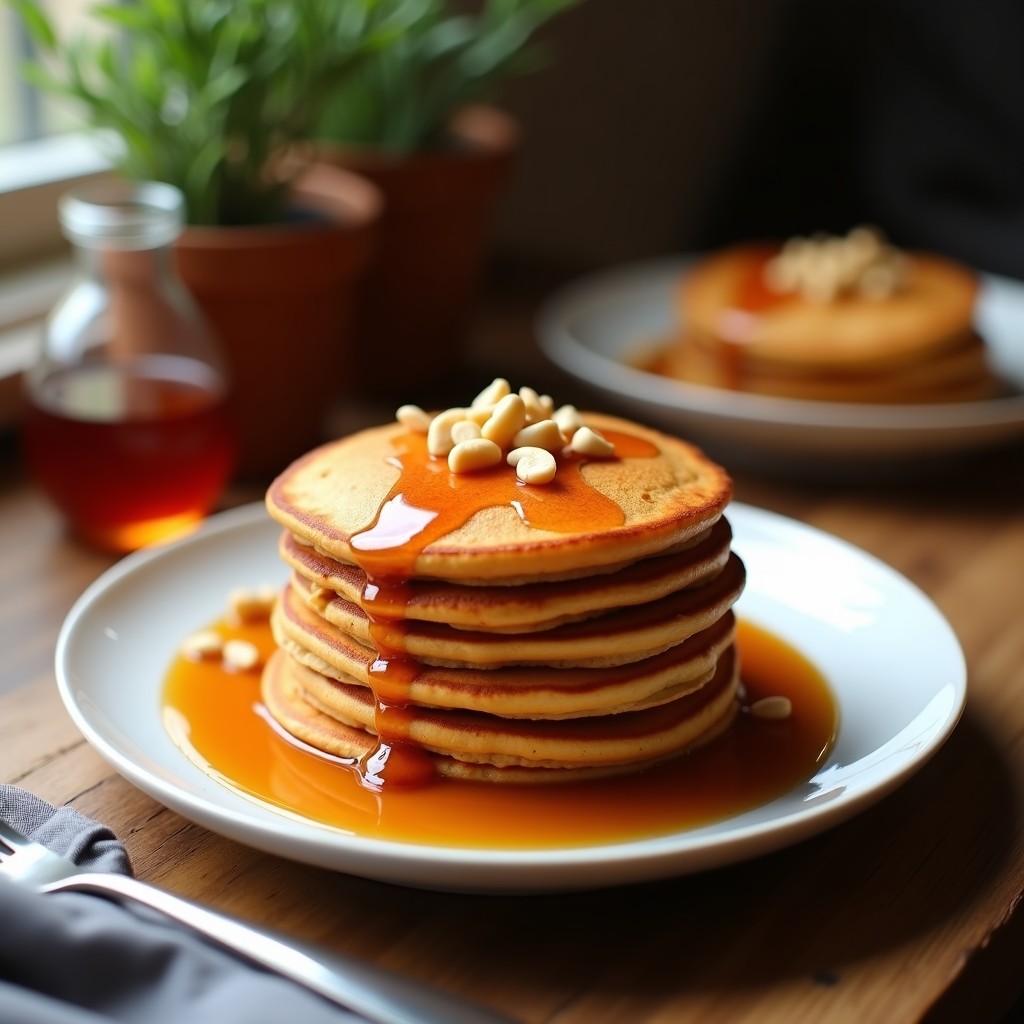 Pancakes de Lentejas Rojas con Sirope de Arce: Desayuno Vegano Alto en Fibra