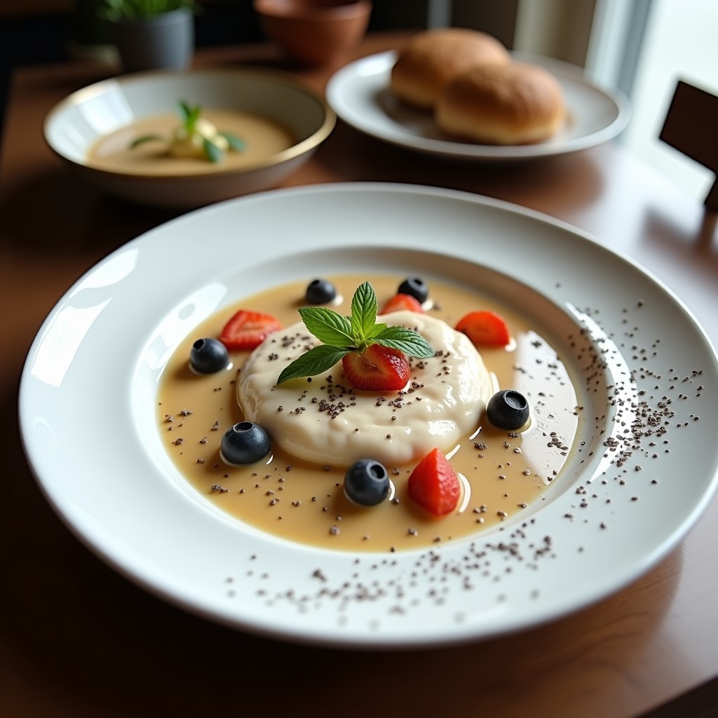 Panna Cotta de Coco y Chía: Postre Sin Lactosa y Sin Azúcar con Textura Cremosa