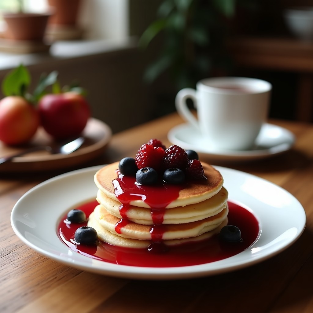 Panqueques de Harina de Coco con Compota de Frutos Rojos: Desayuno Sin Gluten