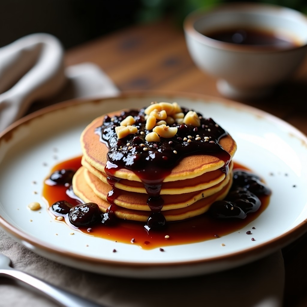Panqueques de Harina de Lenteja Roja con Compota de Higo Negro: Desayuno Sin Gluten y Alto en Fibra