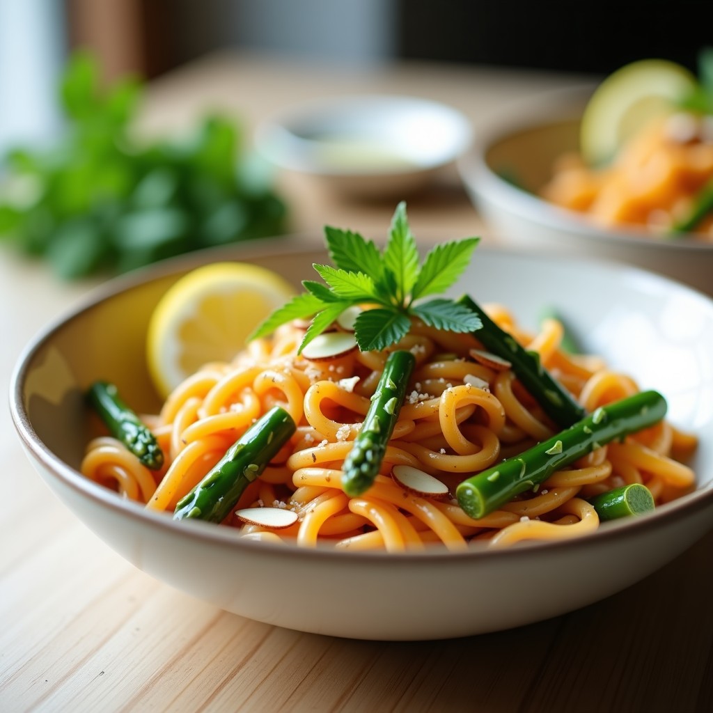 Pasta de Lentejas con Espárragos y Limón: Receta Keto Sin Gluten en 18 Minutos