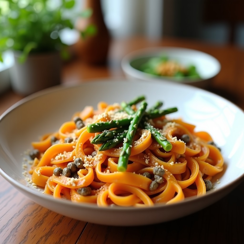 Pasta de Lentejas Rojos con Espárragos Trigueros: Receta Sin Gluten en Thermomix