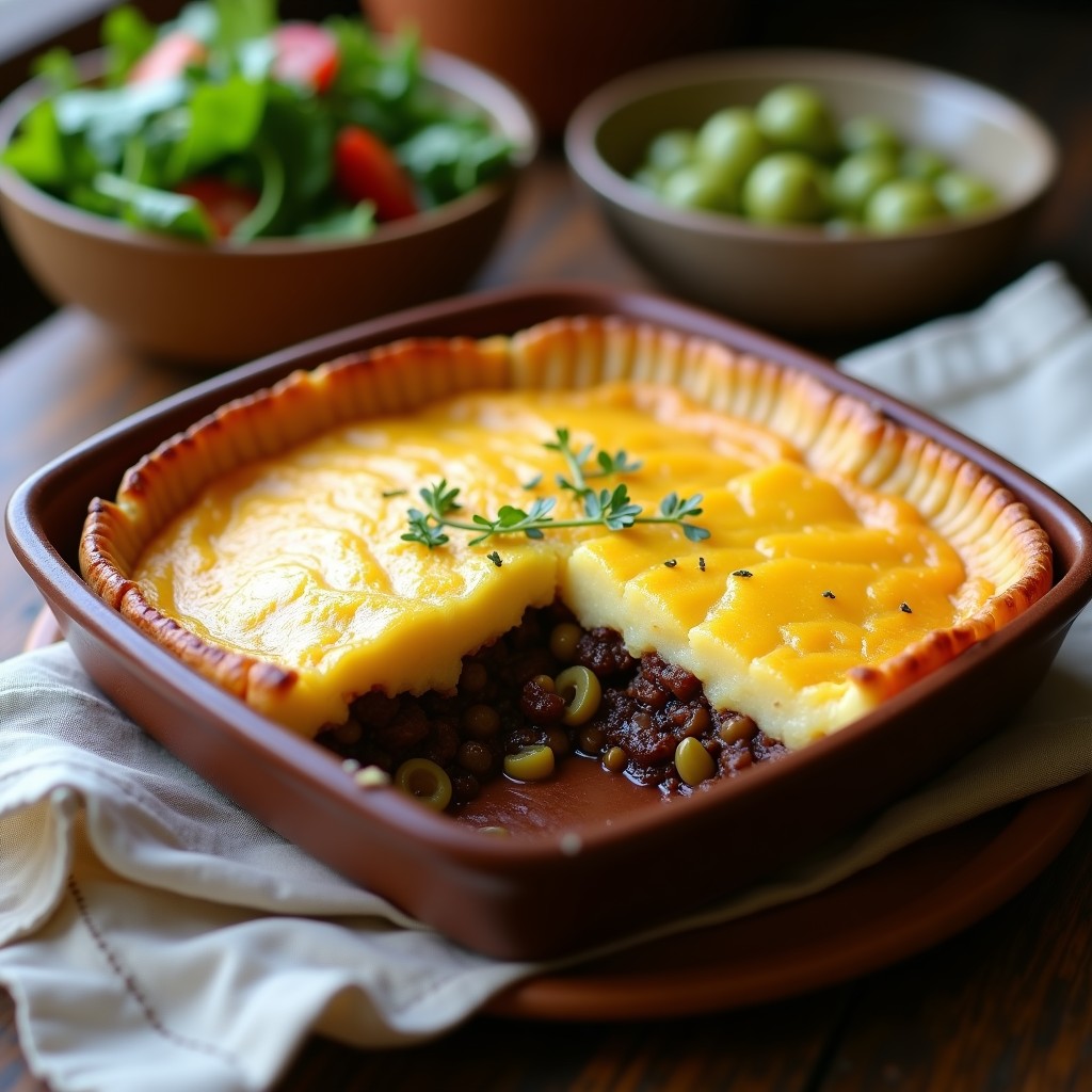 Pastel de Papa con Relleno de Picadillo de Soja: Receta Vegana y Reconfortante en Horno