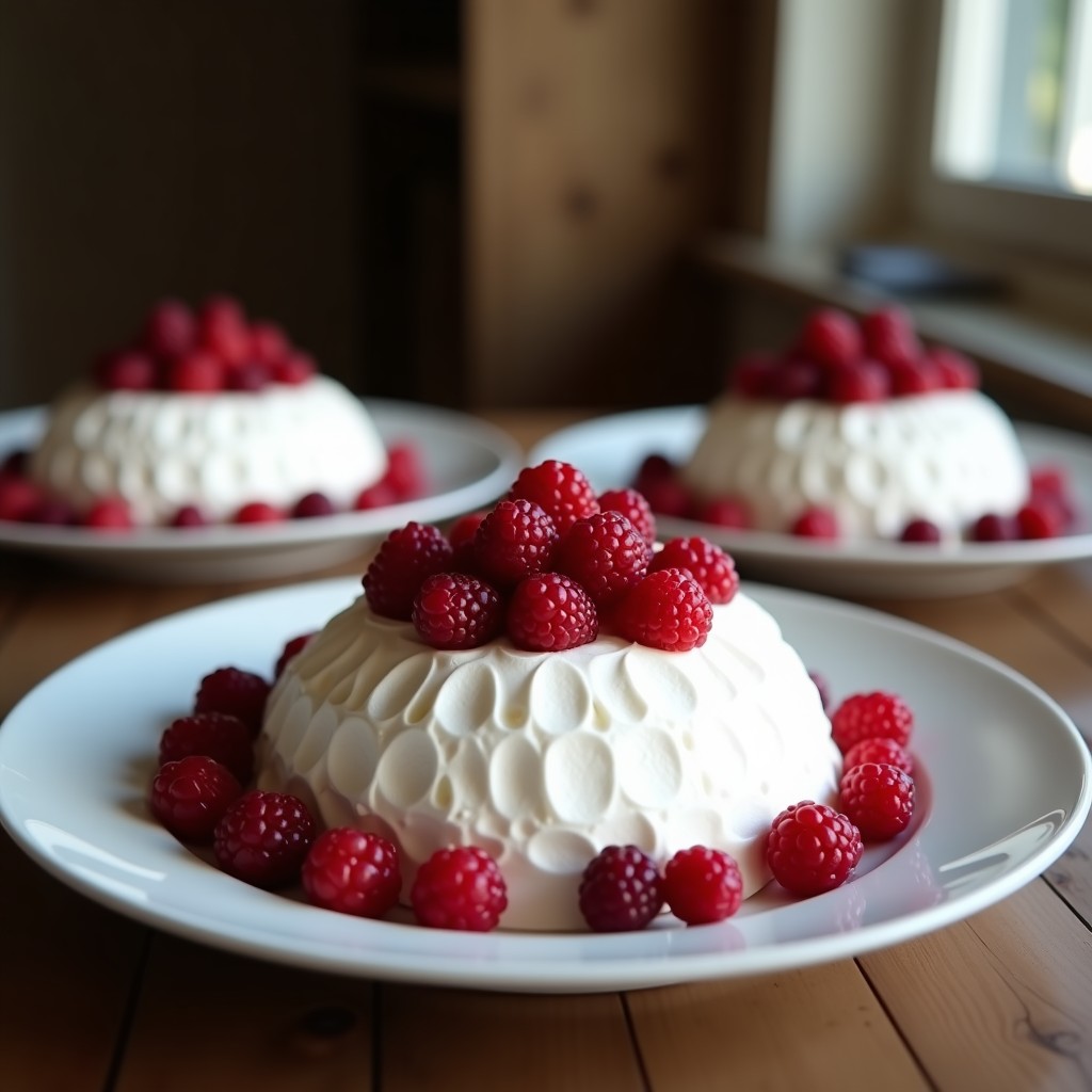 Pavlova de Merengue de Agua de Coco y Frutos Rojos: Postre Australiano Vegano en 30 Minutos