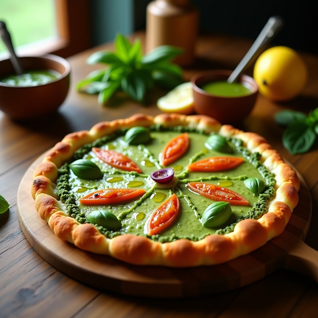 Pizza de Coliflor con Pesto de Albahaca y Anchoas: Receta Low Carb en 25 Minutos