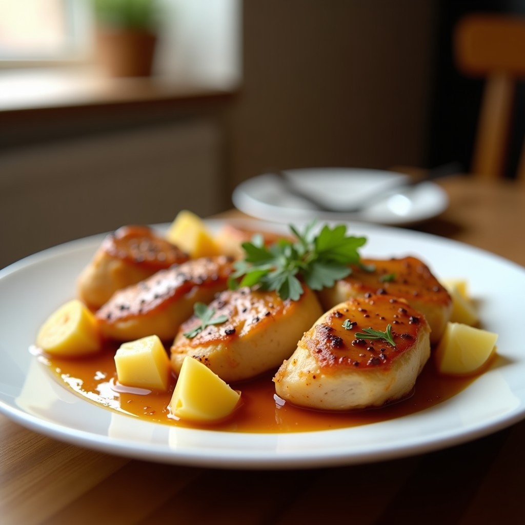 Pollo a la Miel y Mostaza con Patatas al Romero: Receta Jugosa y Fácil al Horno