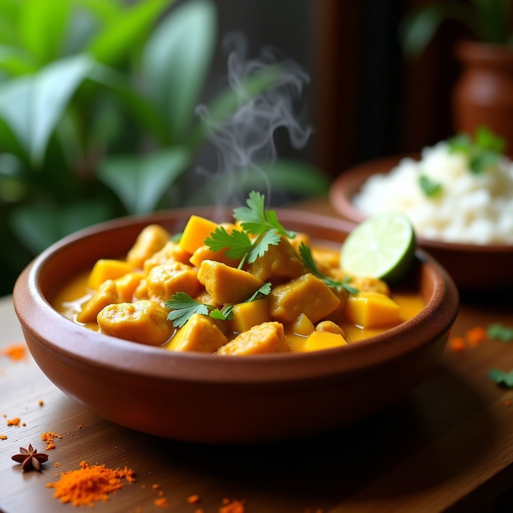 Pollo al Curry de Mango y Jengibre: Receta en Olla Lenta con Toque Tropical