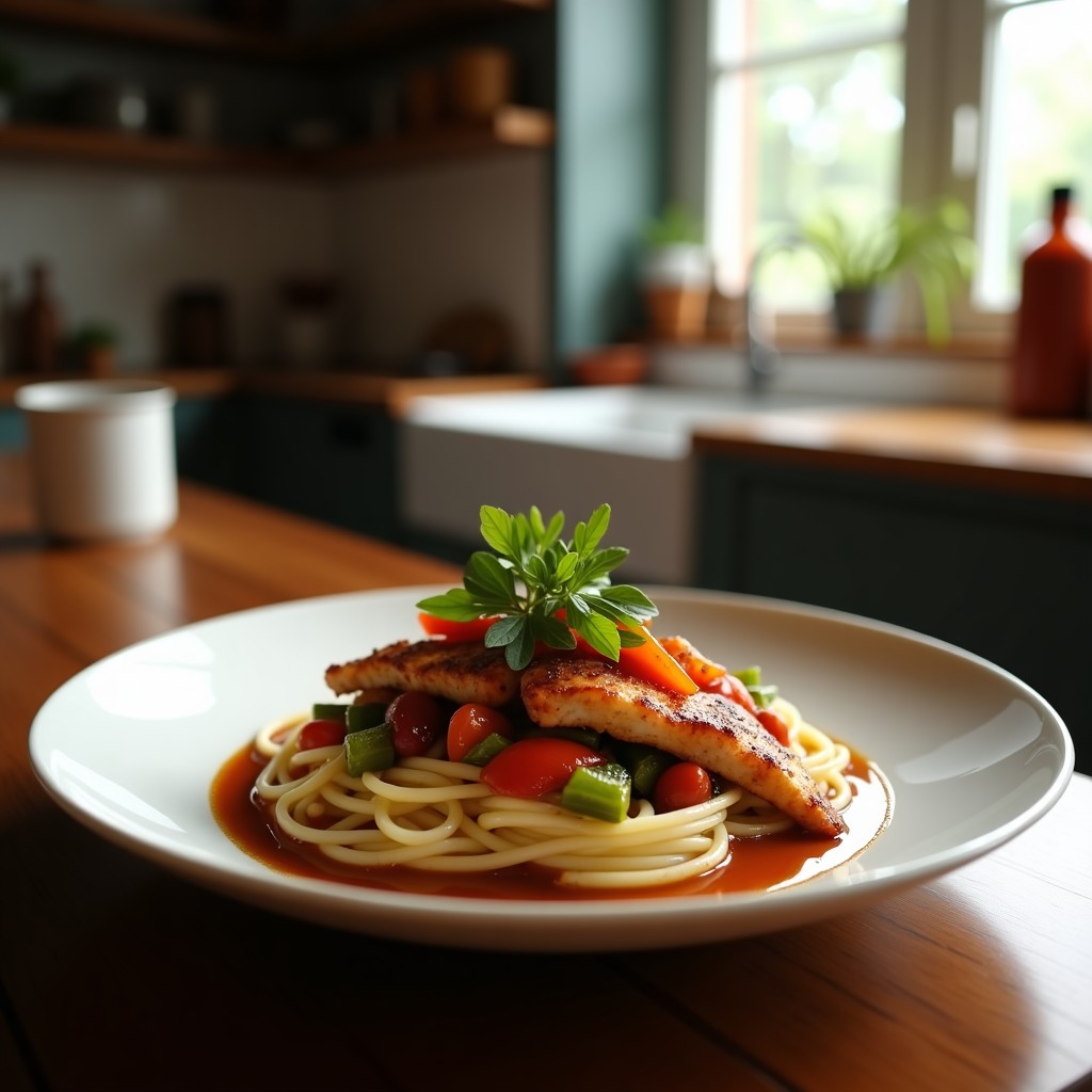 Pollo teriyaki casero con verduras salteadas, salsa brillante y crujiente, lista en 25 minutos