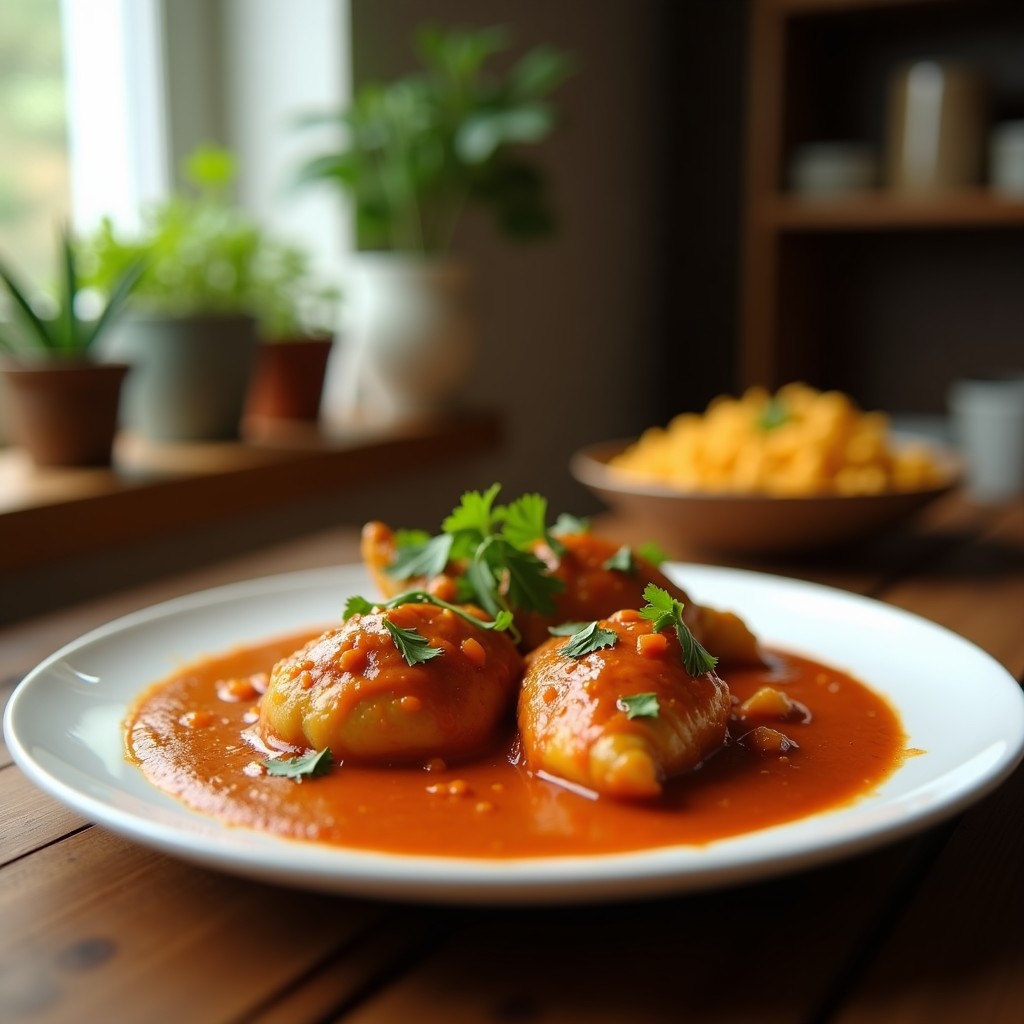 Pollo Tikka Masala casero, receta fácil y cremosa, con pechuga de pollo, yogur natural y especias, lista para servir
