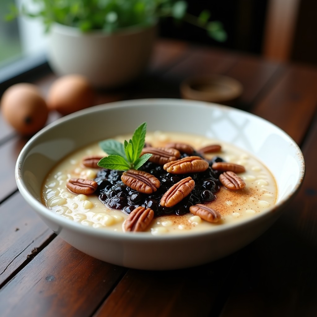 Porridge de Amaranto con Compota de Higo Negro y Nueces: Desayuno sin Lácteos y Alto en Hierro