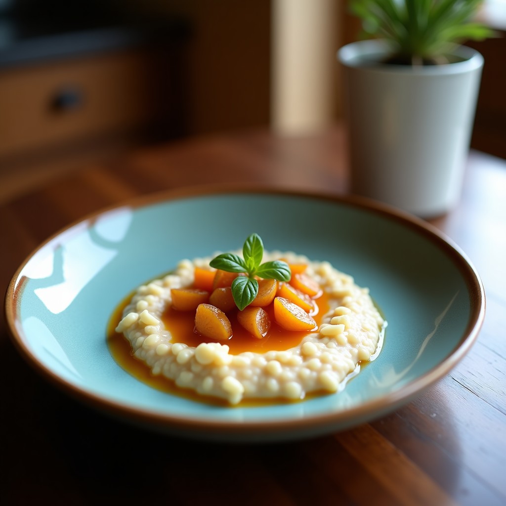 Porridge de Amaranto y Leche de Macadamia: Desayuno Sin Gluten con Compota de Higo Chumbo