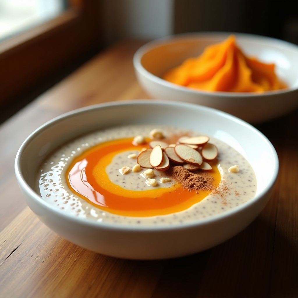 Pudín de Chía con Leche de Avena y Puré de Calabaza: Desayuno Keto en 5 Minutos