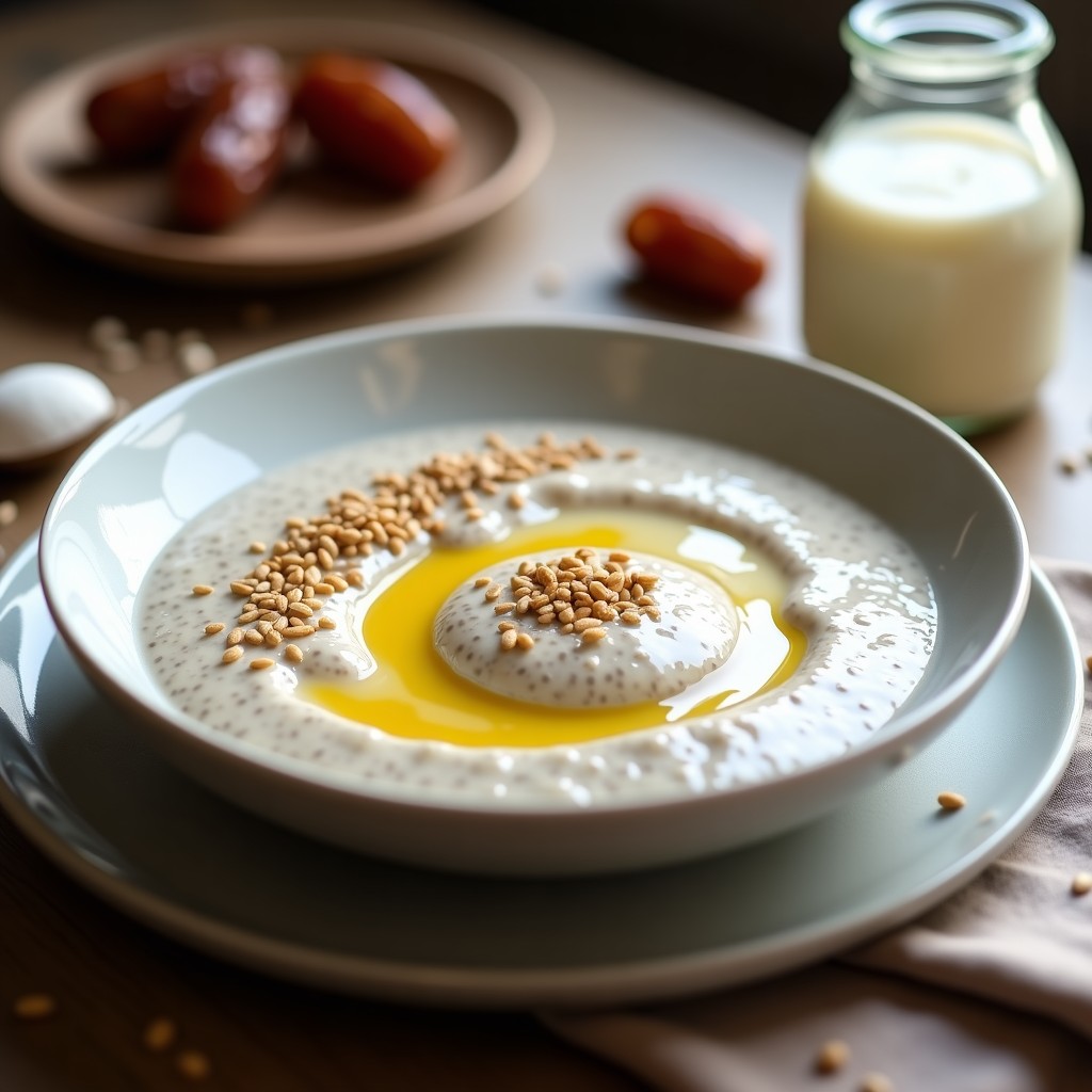 Pudín de Chía con Leche de Camello y Dátiles: Desayuno Keto y Sin Azúcar