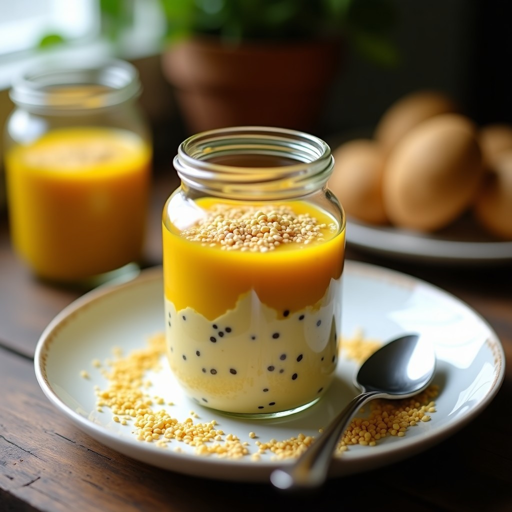 Pudín de Chía con Leche de Cúrcuma y Canela: Postre Antiinflamatorio Sin Cocción