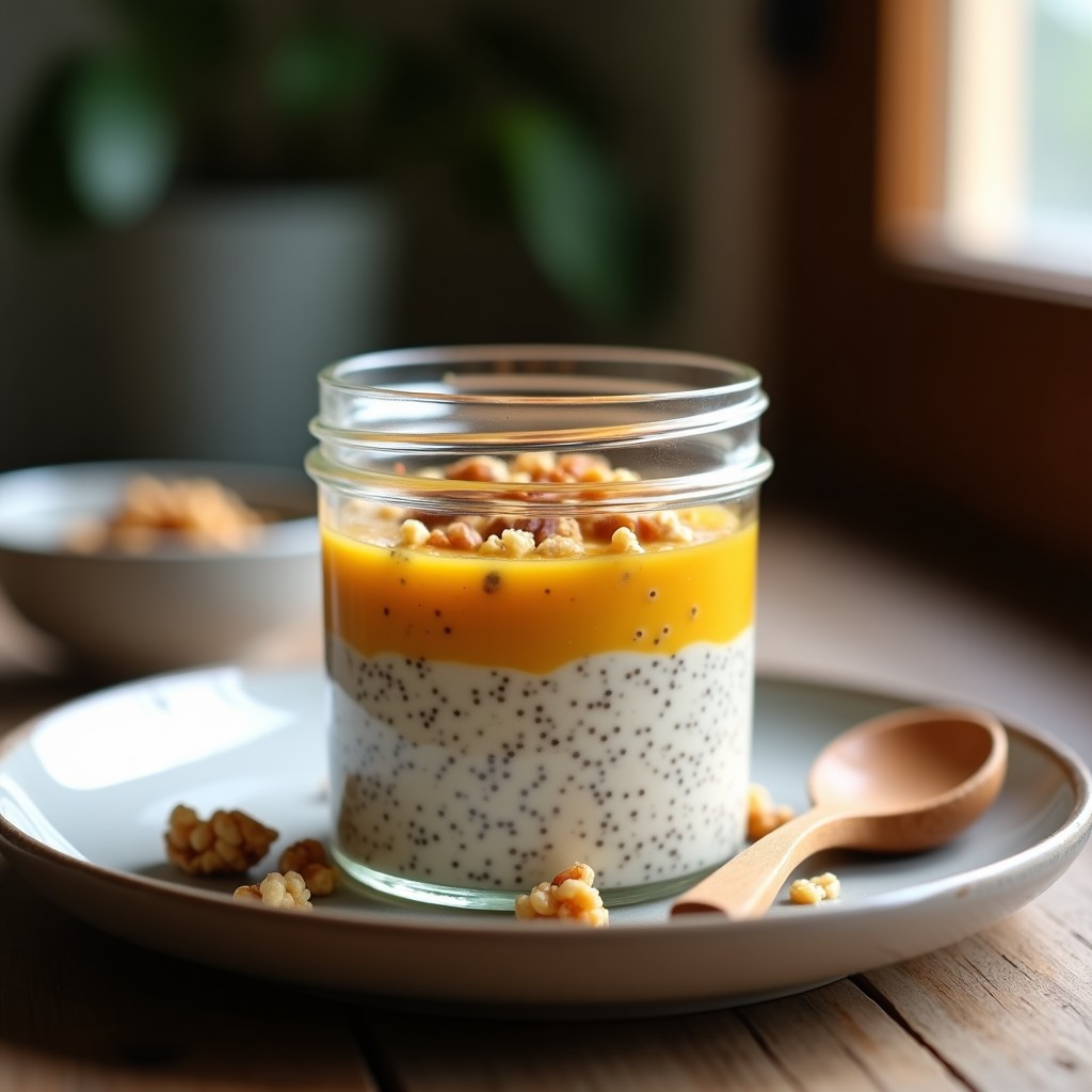 Pudín de Chía con Leche de Soja y Compota de Higo: Desayuno Sin Gluten y Alto en Omega-3