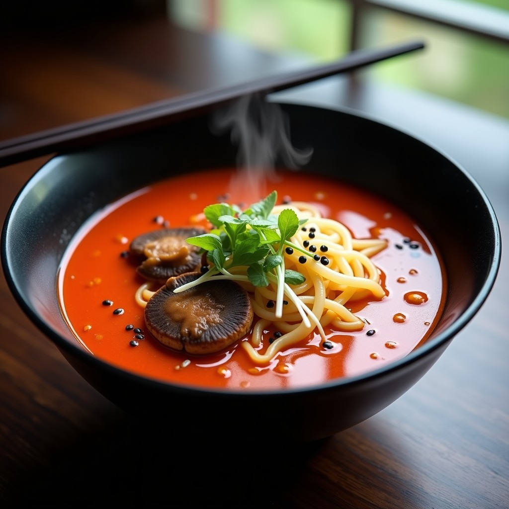 Ramen Vegano de Miso Rojo con Raíz de Loto: Receta Japonesa Auténtica y Sin Gluten