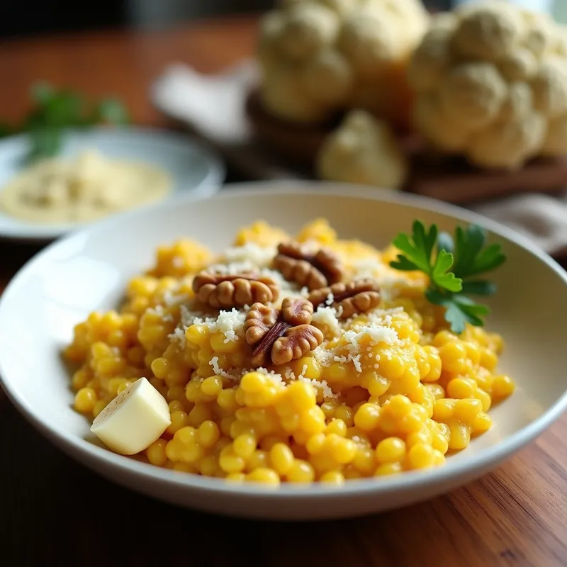 Risotto de Coliflor con Cúrcuma Ahumada: Receta Keto y Sin Gluten en 25 Minutos