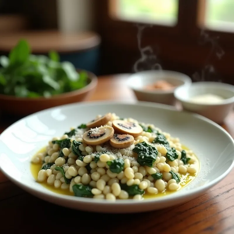 Risotto de Espinacas y Champiñones: Receta Cremosa en Olla Express