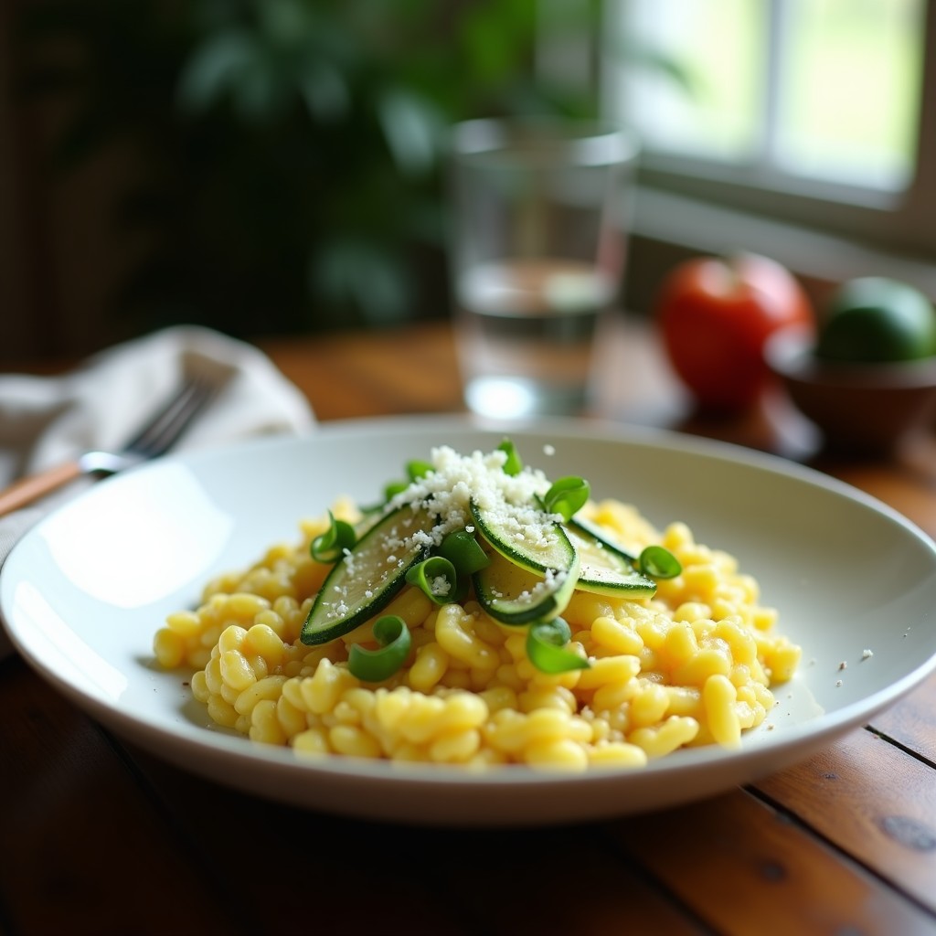 Risotto de Flor de Calabaza y Queso Pecorino: Receta Italiana en 20 Minutos