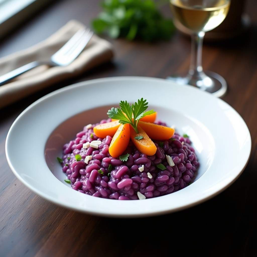 Risotto de maíz morado con erizos de mar: Receta gourmet peruana en thermomix