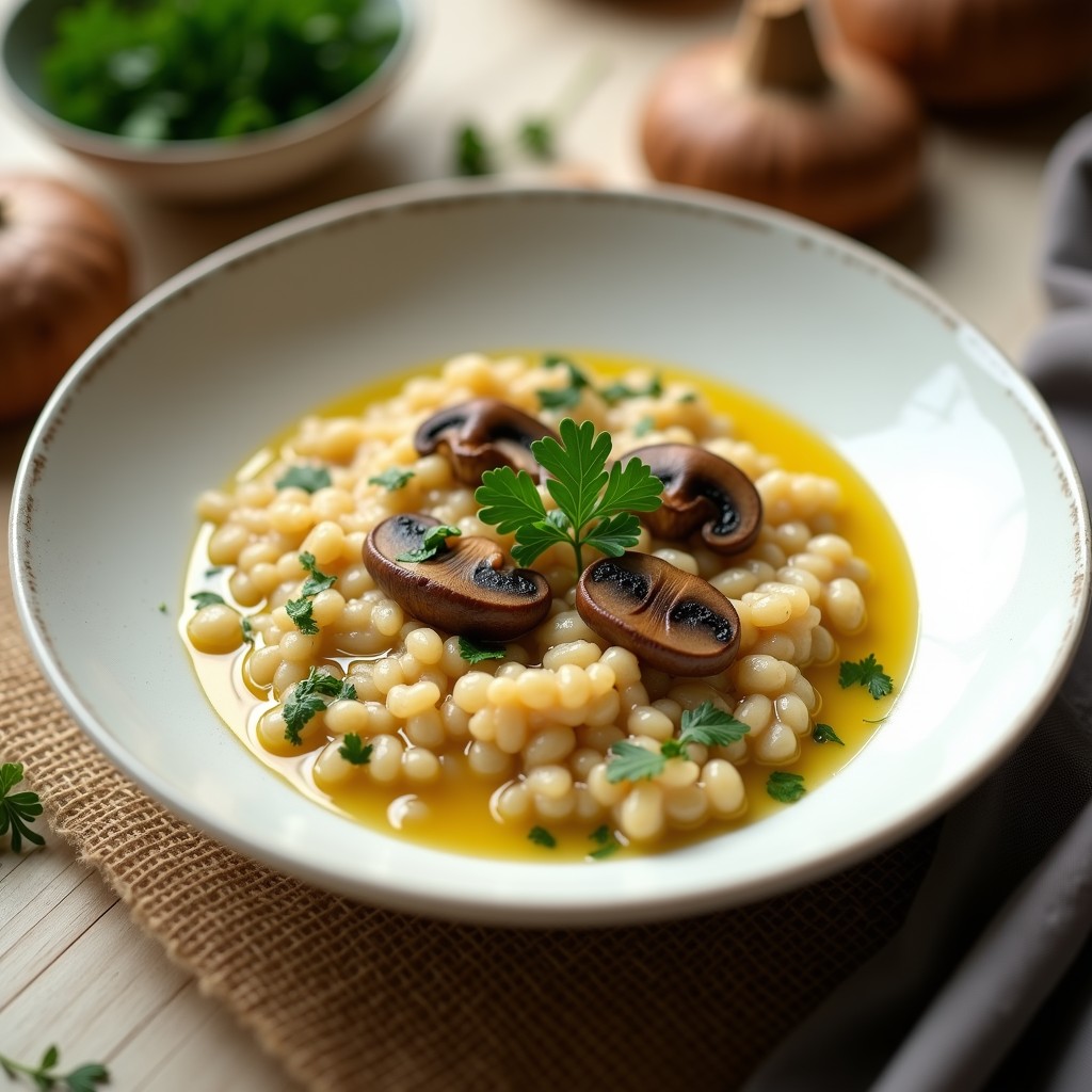 Risotto de Quinoa y Champiñones con Caldo de Verduras: Receta Sin Lácteos en Thermomix