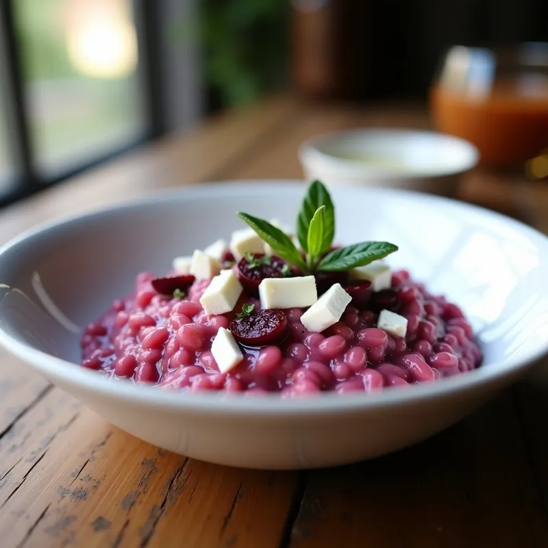 Risotto de Remolacha y Queso de Cabra: Receta Cremosa en Airfryer sin Aceite