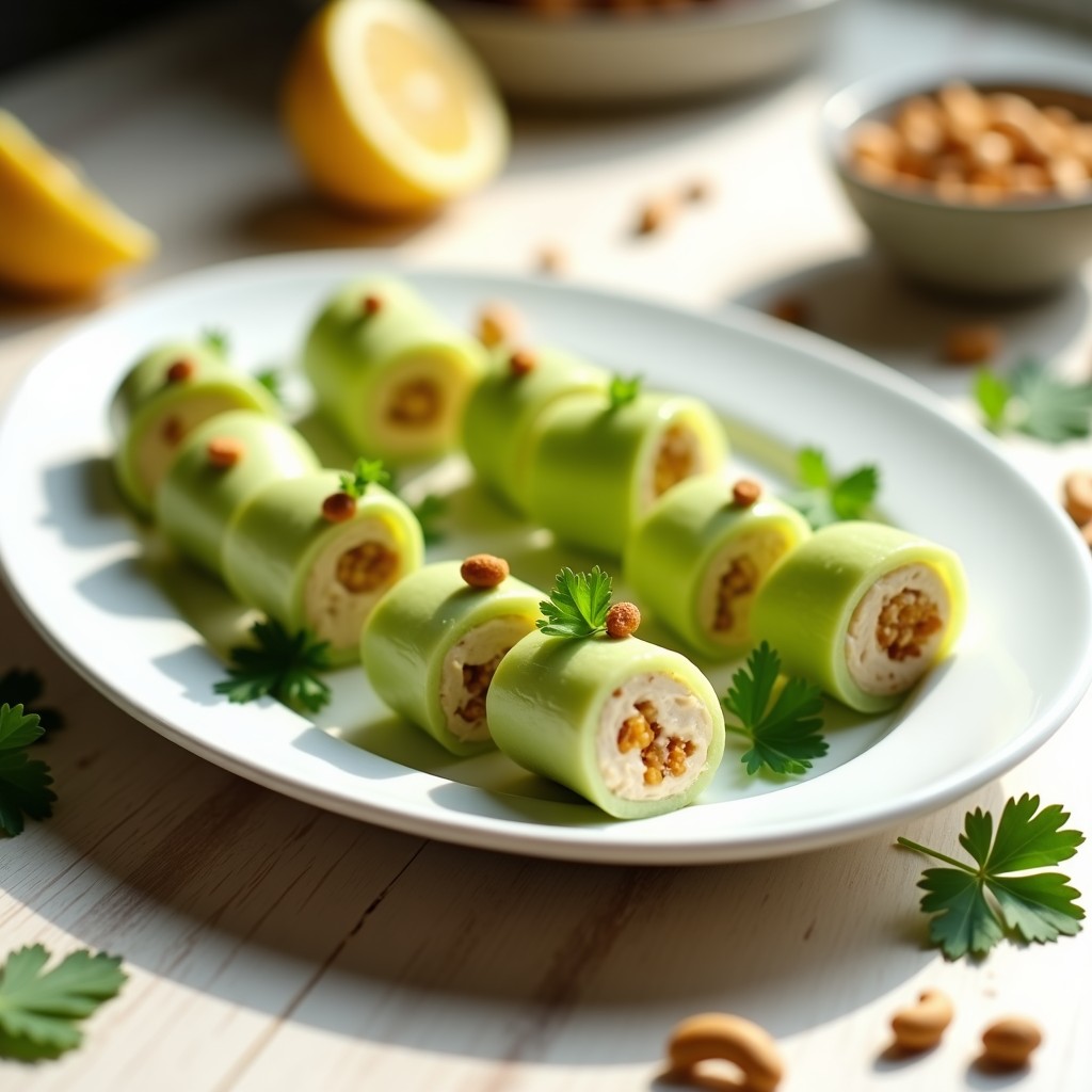 Rollitos de Apio Rellenos de Crema de Anacardos y Pasas: Aperitivo Crudivegano en 10 Minutos