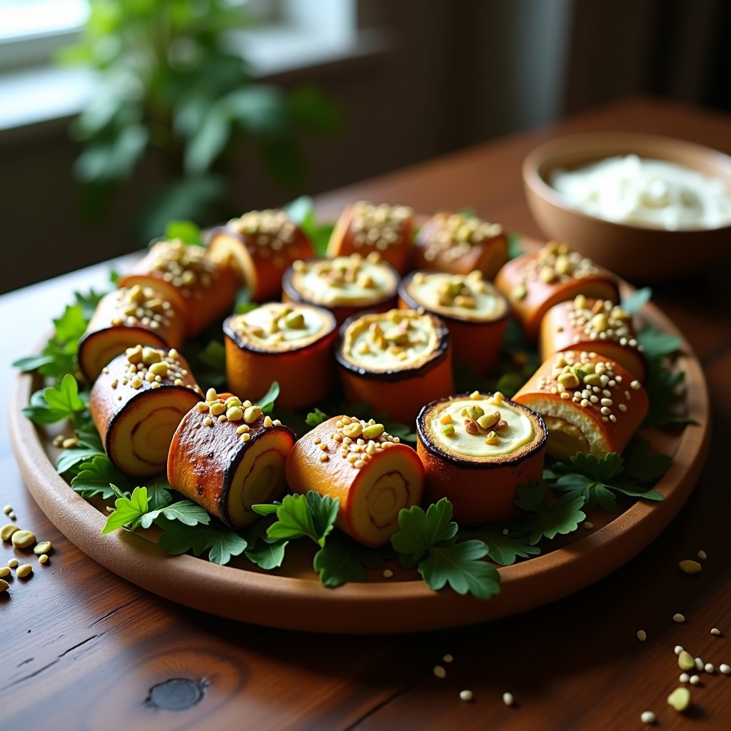 Rollitos de Berenjena Ahumada y Queso de Almendras: Aperitivo Vegano en Airfryer