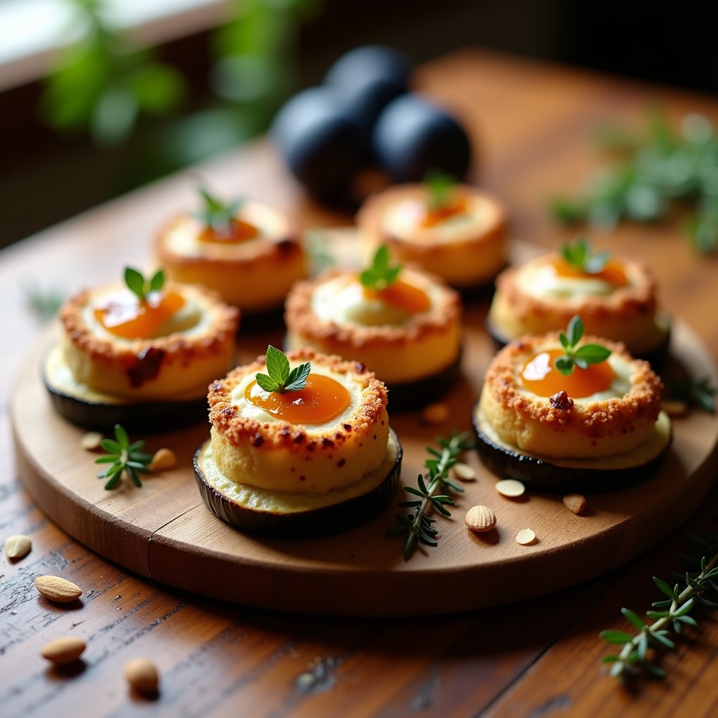 Rollitos de Berenjena con Queso de Cabra y Mermelada de Higo: Receta en Horno Crujiente