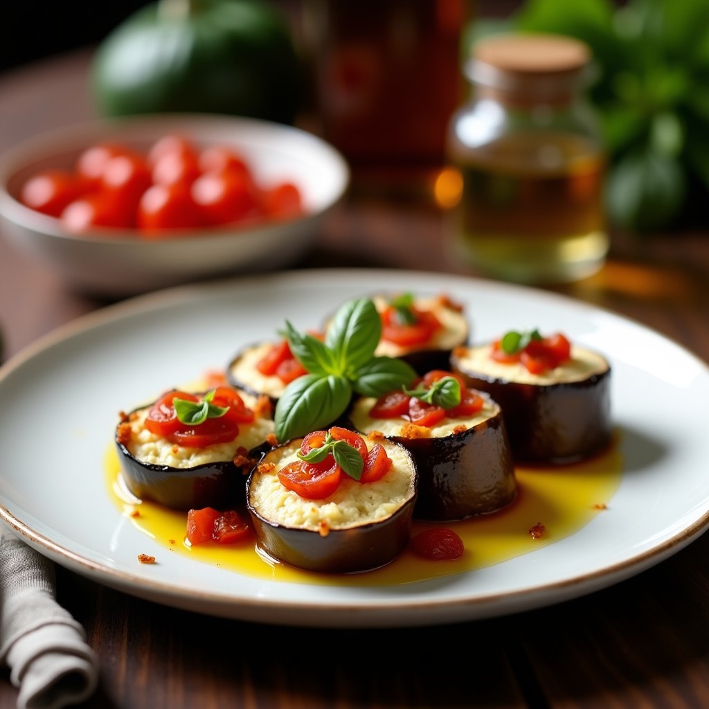 Rollitos de Berenjena Rellenos de Queso de Cabra y Tomates Secos: Receta en Olla Lenta Sin Gluten