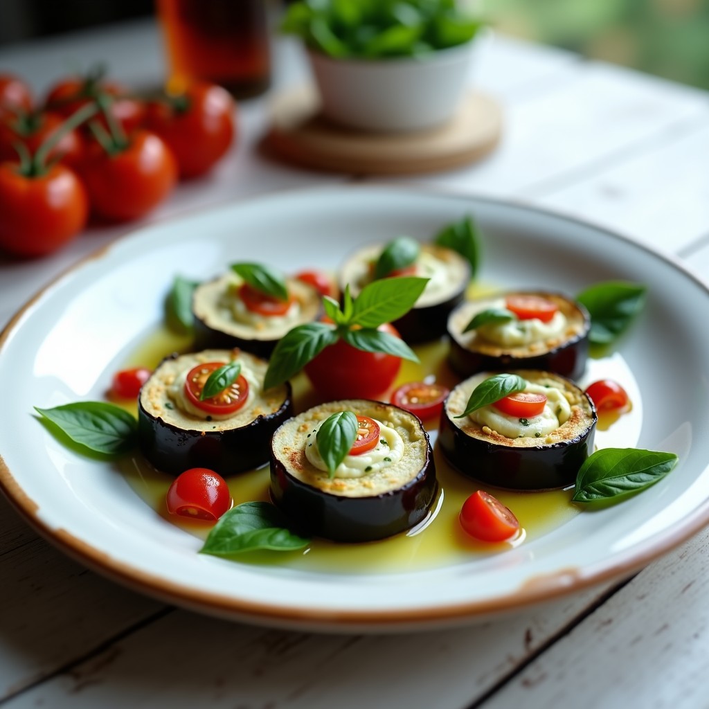 Rollitos de Berenjena con Ricotta de Anacardos y Albahaca: Aperitivo Vegano y Sin Gluten