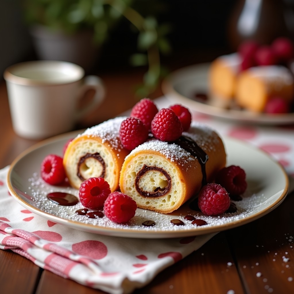 Rollitos de Leche de Coco y Frambuesas con Cobertura de Chocolate 90%: Postre Keto Sin Horno