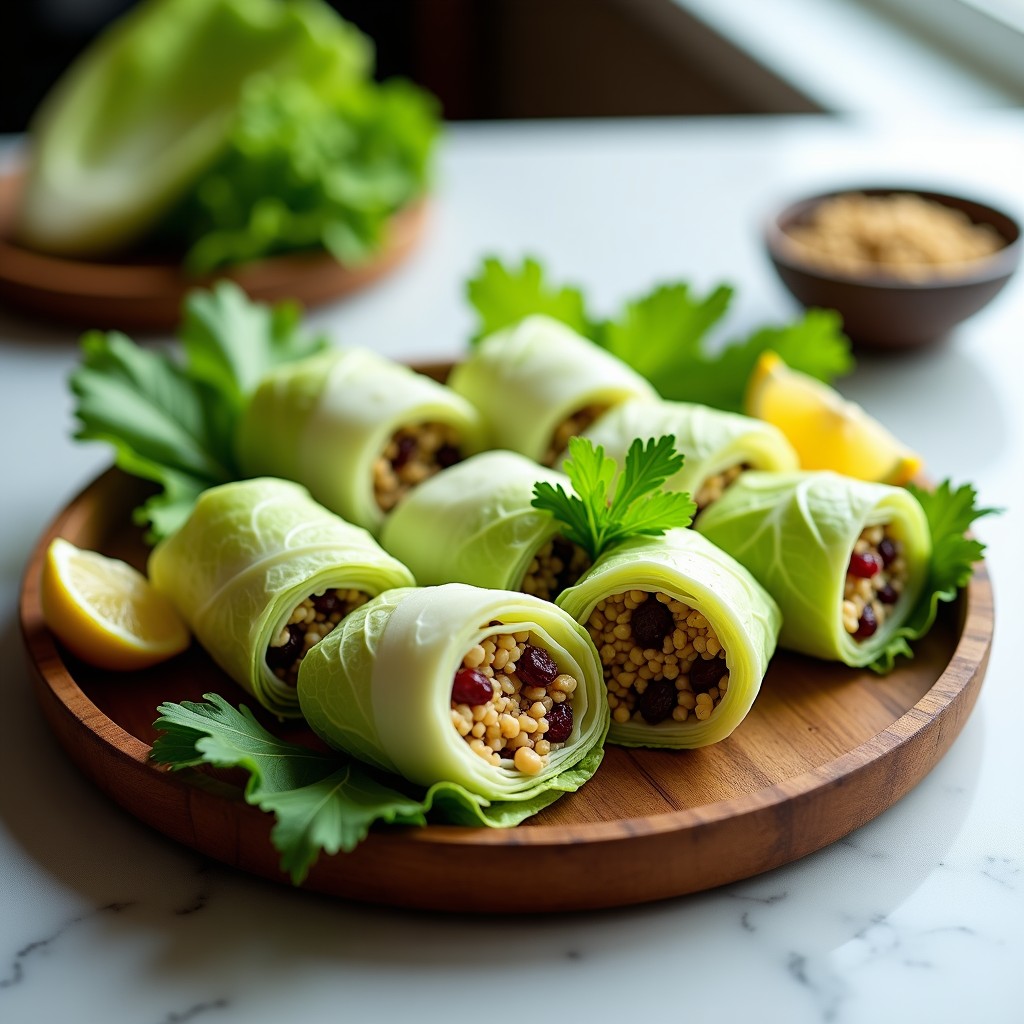 Rollitos de Col Rellena de Quinoa y Arándanos: Receta Sin Cocinar y Alta en Antioxidantes