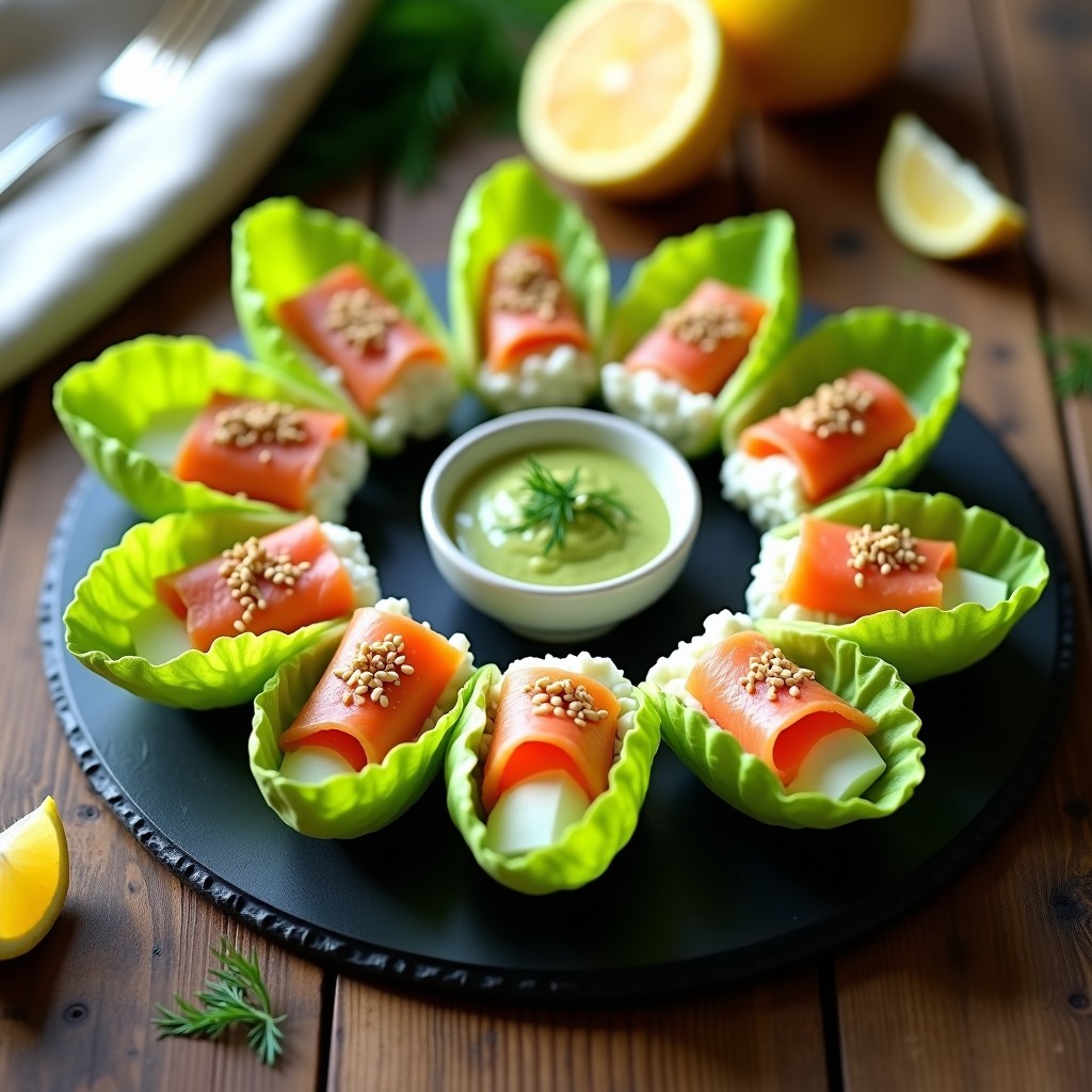 Rollitos de Lechuga con Salmón Ahumado y Aguacate: Receta Sin Cocción Alta en Omega-3