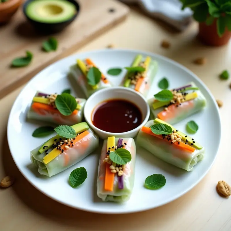 Rollitos de Primavera Vietnamitas con Papaya Verde: Aperitivo Vegano y Sin Gluten