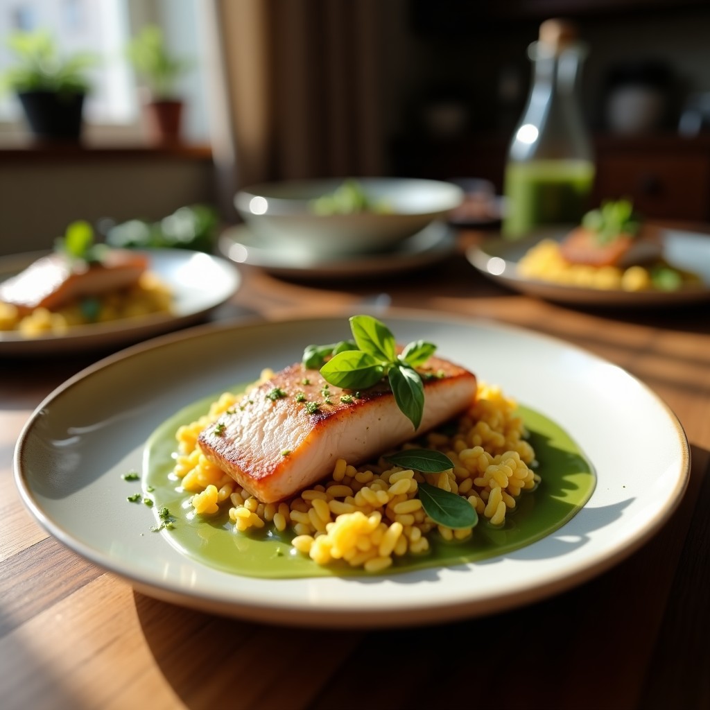 Salmón con Costra Verde Tailandesa y Arroz Jazmín en 20 Minutos