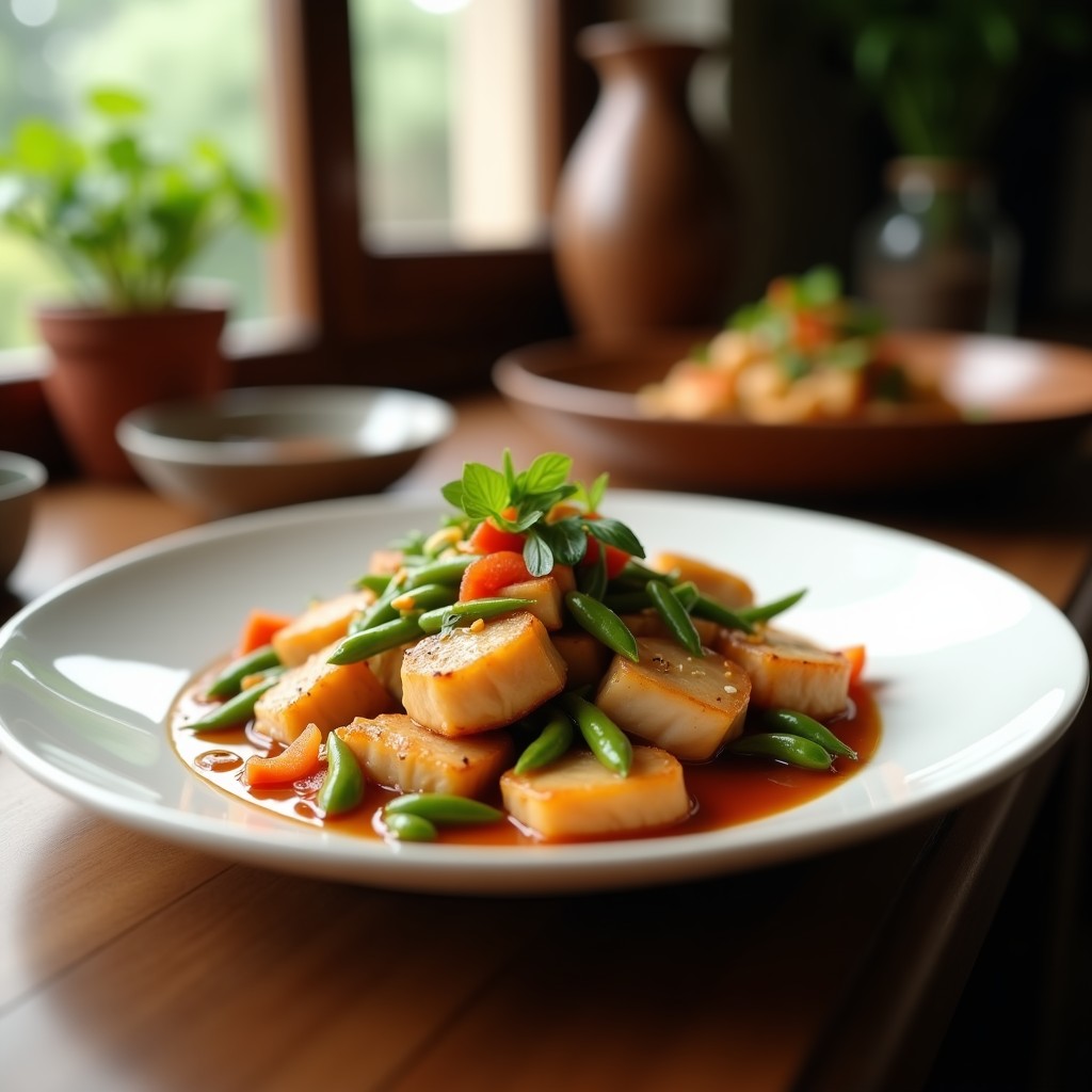 Salteado Rápido de Pavo y Verduras Crujientes con Salsa de Ostras y Jengibre: Receta China Fácil en 20 Minutos