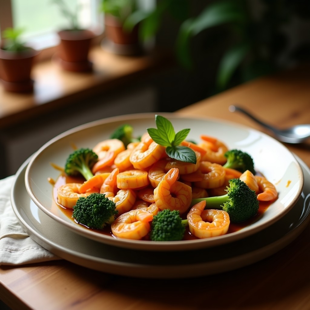 Salteado Rápido de Gambas y Brócoli con Salsa de Jengibre y Soja: Receta China Fácil en 20 Minutos