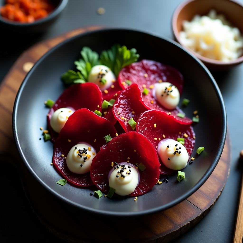 Sashimi de Remolacha y Nuez de Anacardo: Receta Vegana Japonesa Sin Pescado y Sin Gluten