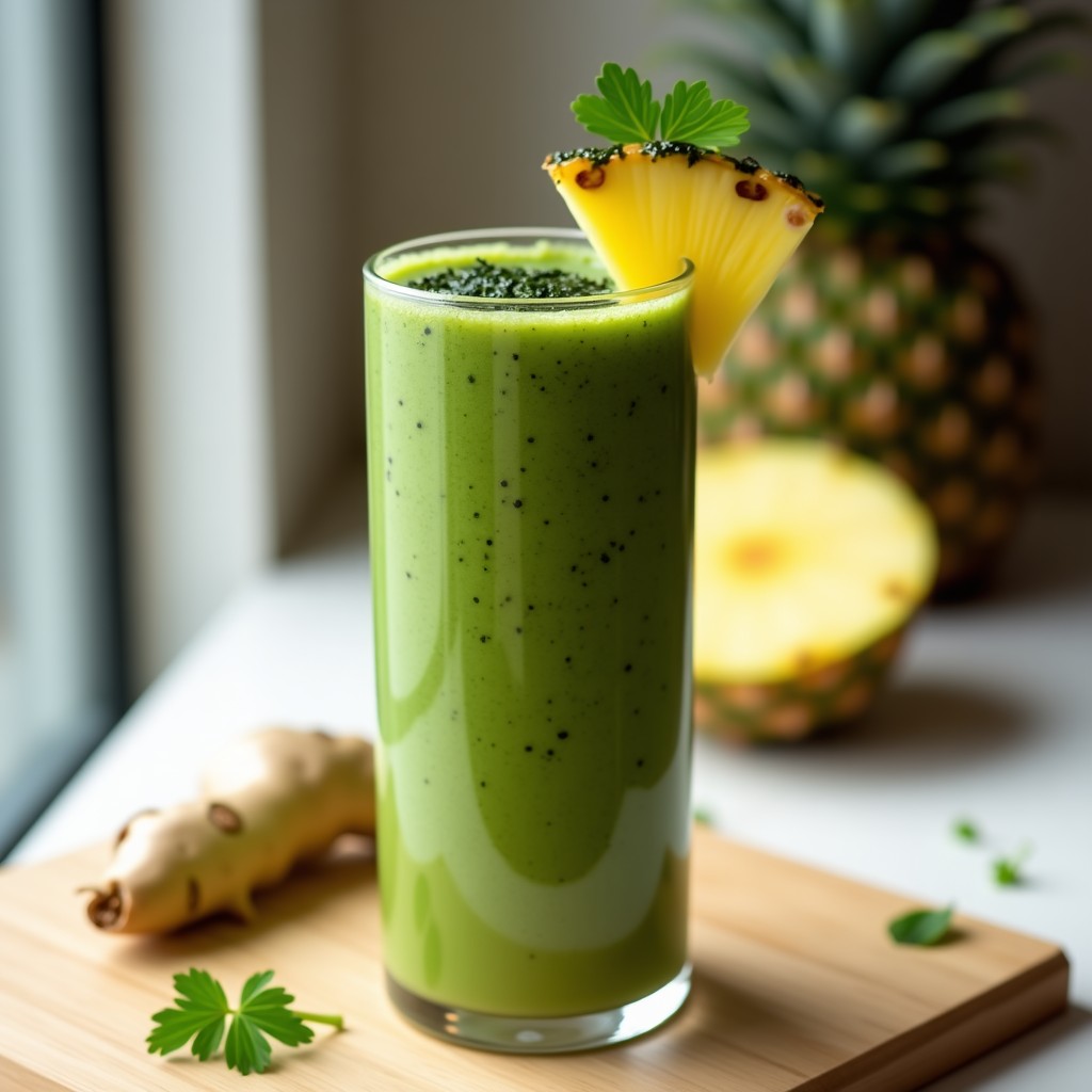 Smoothie de Alga Nori y Piña con Jengibre: Bebida Depurativa Alta en Yodo