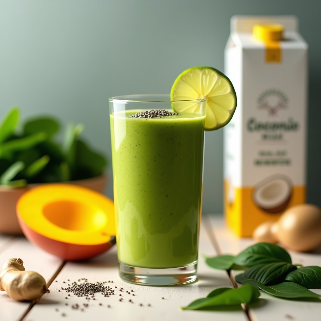 Smoothie de Espinacas Mango y Jengibre: Receta Vegana Antiinflamatoria en 5 Minutos