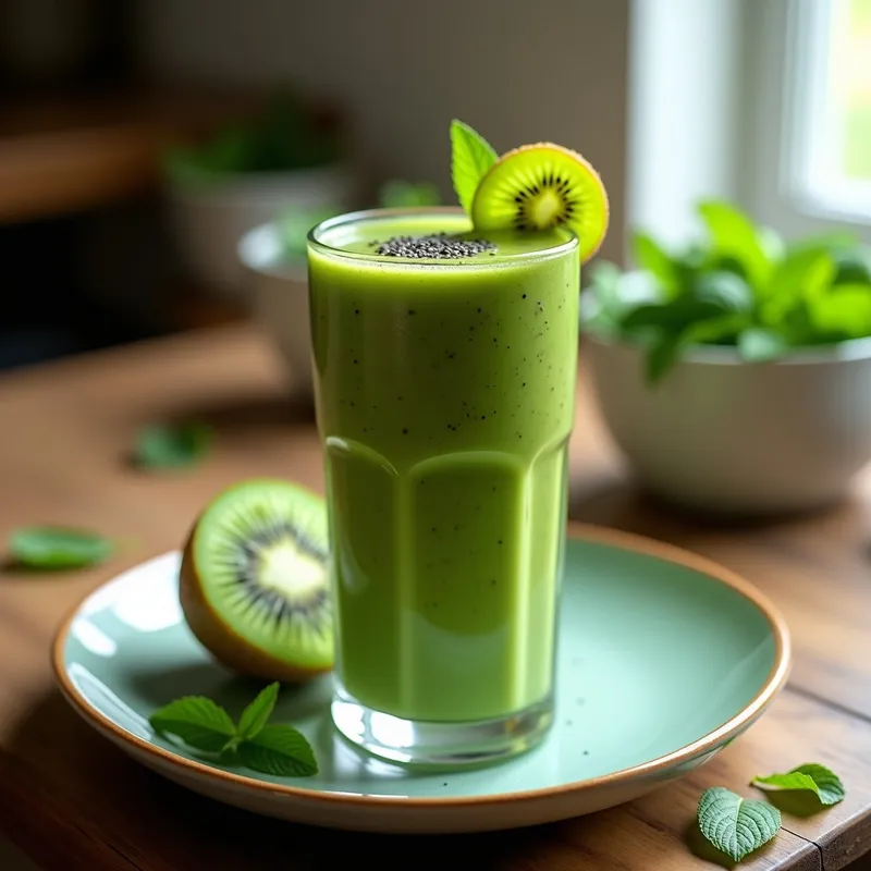 Smoothie de Kiwi y Espinaca: Receta Detox en 5 Minutos con Alto en Vitamina C