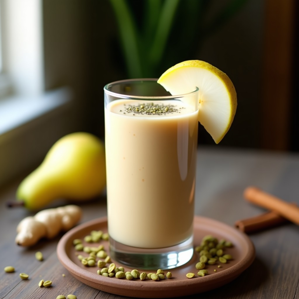 Smoothie de Pera y Cardamomo: Bebida Ayurvédica para la Digestión en 5 Minutos