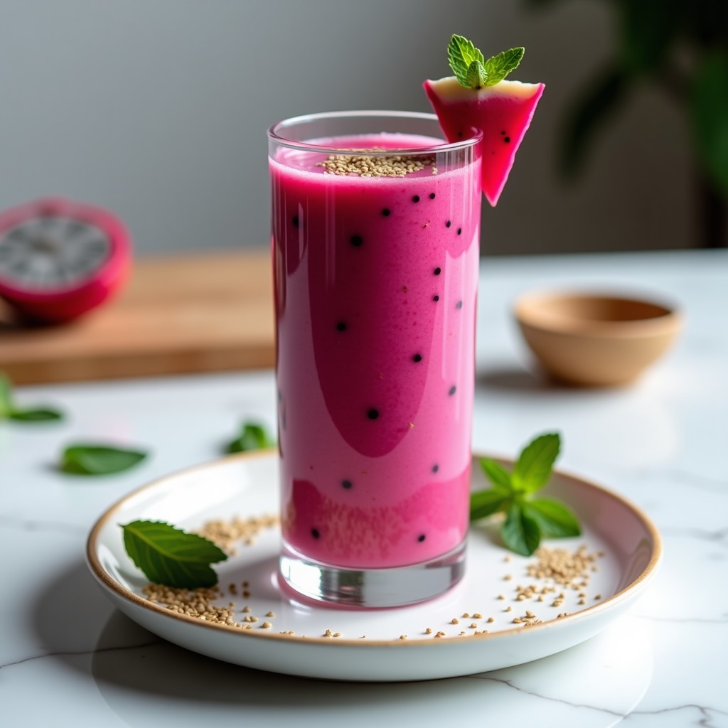 Smoothie de Pitahaya y Jengibre con Semillas de Cáñamo: Bebida Detox y Rica en Omega-3