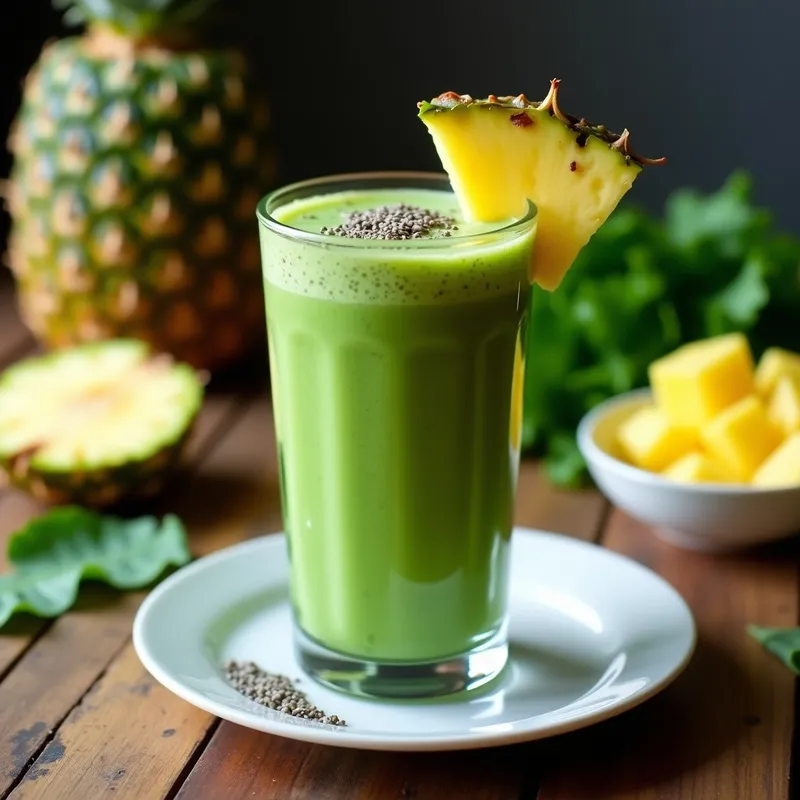 Smoothie Verde Detox de Kale y Piña: Receta Energética y Depurativa en 5 Minutos