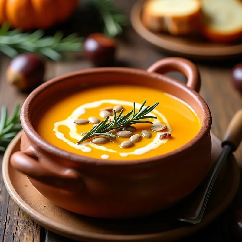Sopa de Castañas y Calabaza Asada: Receta de Otoño Cremosa y Nutritiva